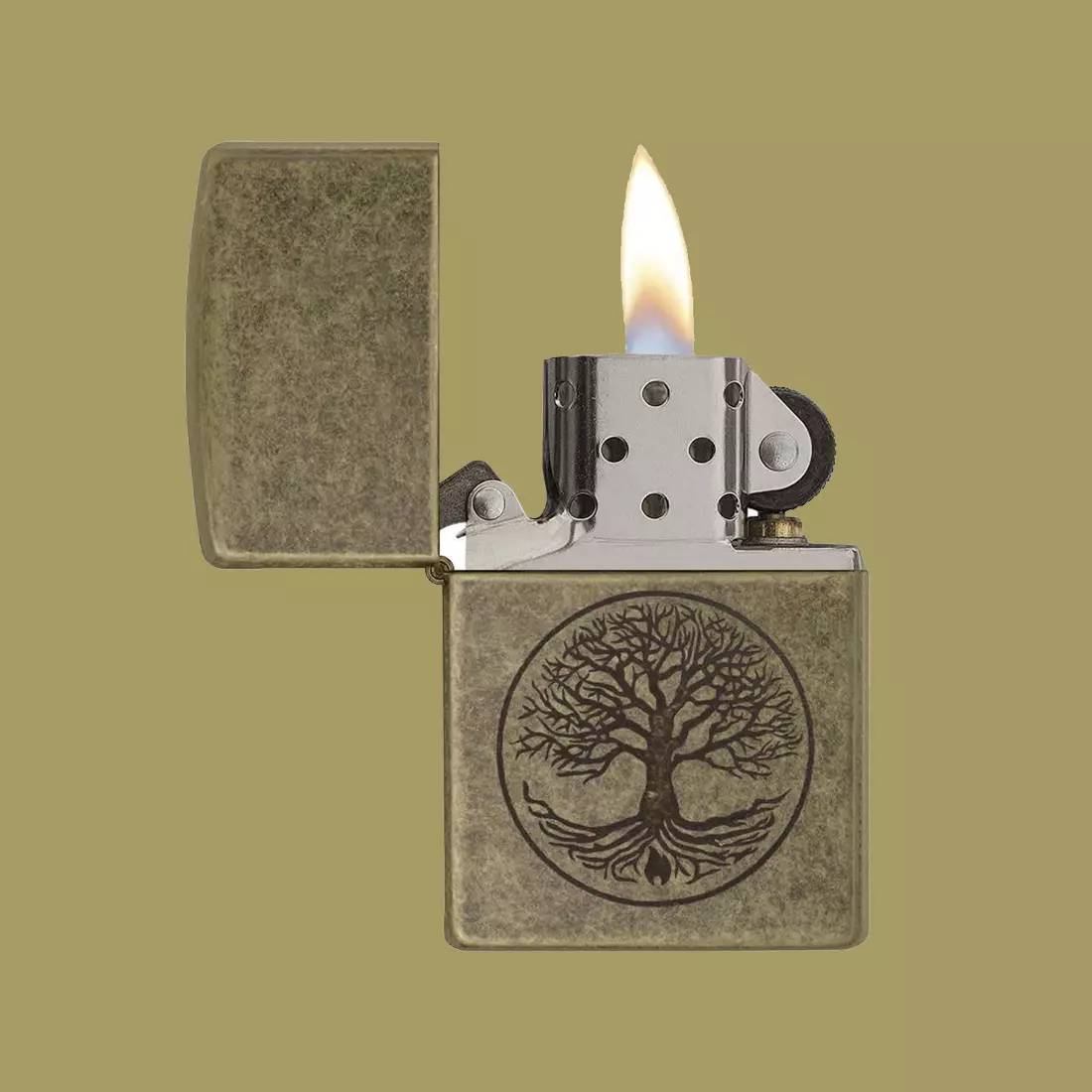 Zippo Tree of Life Antique Brass